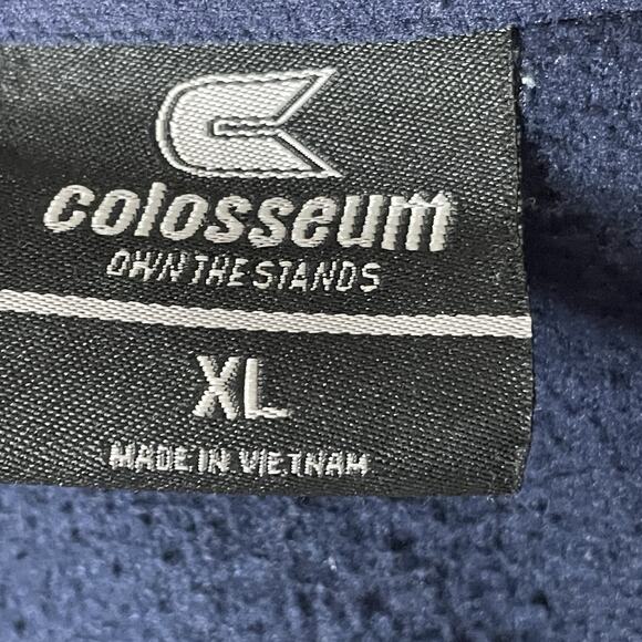 UCONN Huskies Zip Up Fleece Embroidered Jacket Colosseum NCAA Blue Gray Men XL - Picture 12 of 15